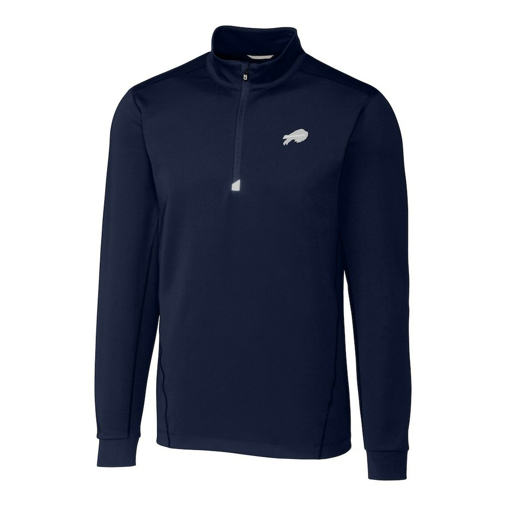 Buffalo Bills Cutter & Buck Big & Tall Traverse Eco Tri-Blend DryTec Quarter-Zip Jacket - Navy - NFL