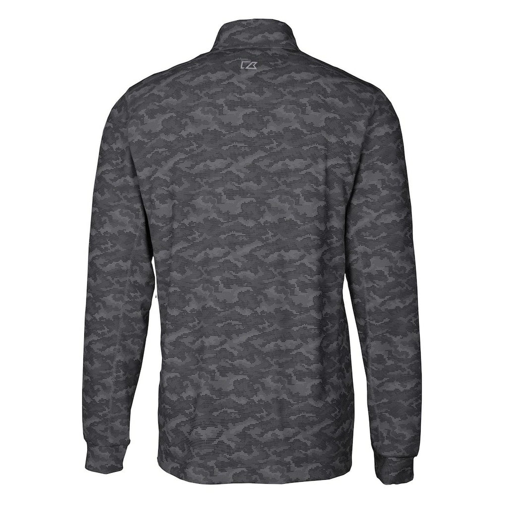 Minnesota Vikings Cutter & Buck Big & Tall Traverse Eco Camo Tri-Blend DryTec Quarter-Zip Jacket - Black - NFL