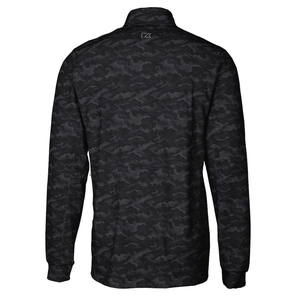 Miami Dolphins Cutter & Buck Big & Tall Traverse Eco Camo Tri-Blend DryTec Quarter-Zip Jacket - Black - NFL
