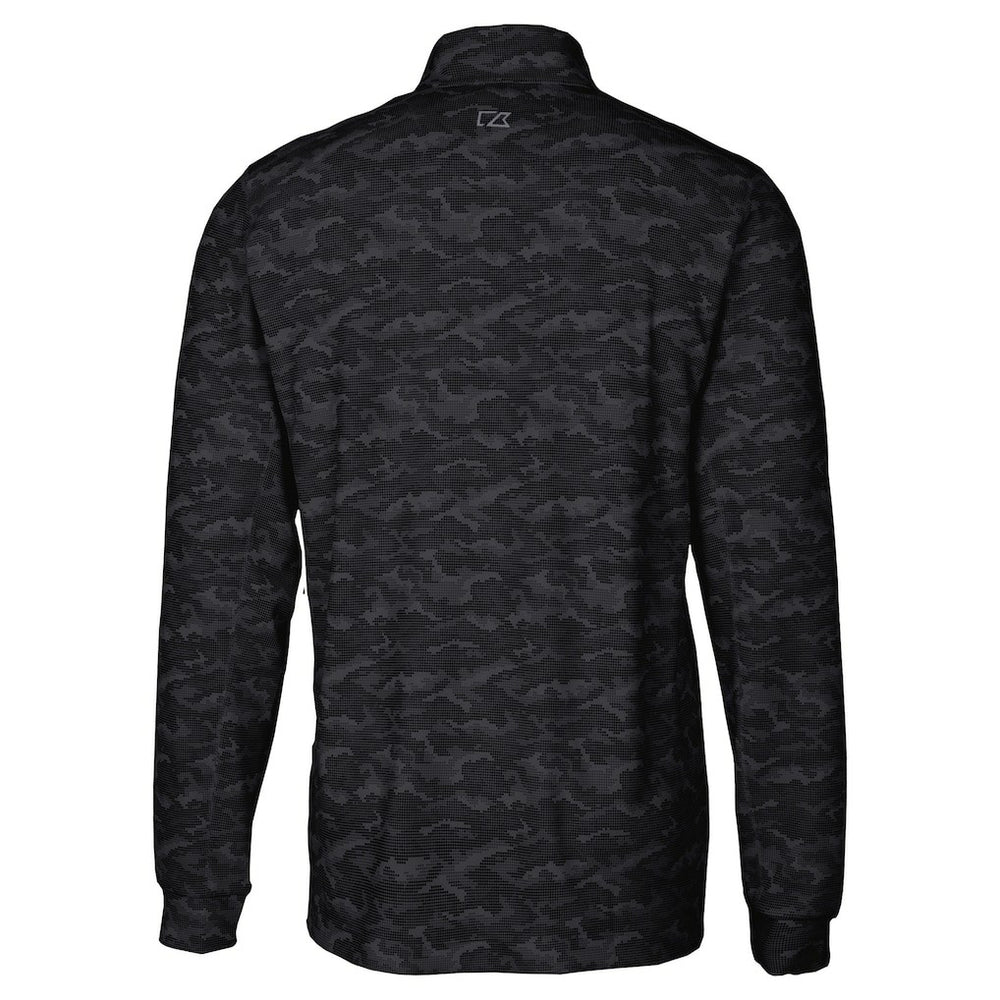 Miami Dolphins Cutter & Buck Big & Tall Traverse Eco Camo Tri-Blend DryTec Quarter-Zip Jacket - Black - NFL
