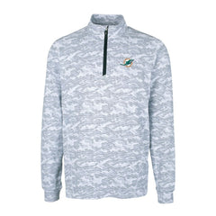 Miami Dolphins Cutter & Buck Big & Tall Traverse Eco Camo Tri-Blend DryTec Quarter-Zip Jacket - Charcoal - NFL