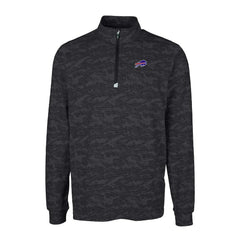 Buffalo Bills Cutter & Buck Big & Tall Traverse Eco Camo Tri-Blend DryTec Quarter-Zip Jacket - Black - NFL