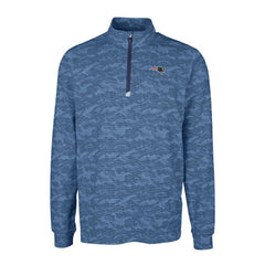 New England Patriots Cutter & Buck Big & Tall Traverse Eco Camo Tri-Blend DryTec Quarter-Zip Jacket - Navy - NFL