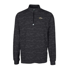 Baltimore Ravens Cutter & Buck Big & Tall Traverse Eco Camo Tri-Blend DryTec Quarter-Zip Jacket - Black - NFL