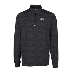 Kansas City Chiefs Cutter & Buck Big & Tall Traverse Eco Camo Tri-Blend DryTec Quarter-Zip Jacket - Black - NFL