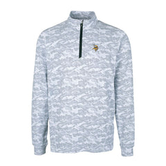 Minnesota Vikings Cutter & Buck Big & Tall Traverse Eco Camo Tri-Blend DryTec Quarter-Zip Jacket - Charcoal - NFL