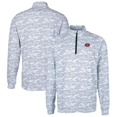 San Francisco 49ers Cutter & Buck Big & Tall Traverse Eco Camo Tri-Blend DryTec Quarter-Zip Jacket - Charcoal - NFL