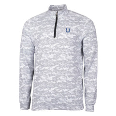 Indianapolis Colts Cutter & Buck Big & Tall Traverse Eco Camo Tri-Blend DryTec Quarter-Zip Jacket - Charcoal - NFL