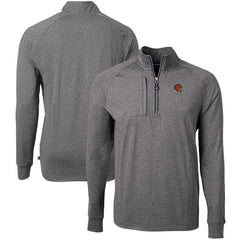 Cincinnati Bengals Cutter & Buck Big & Tall Adapt Eco Raglan Quarter-Zip Jacket - Heather Black - NFL