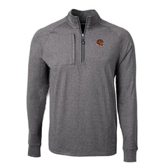 Cincinnati Bengals Cutter & Buck Big & Tall Adapt Eco Raglan Quarter-Zip Jacket - Heather Black - NFL
