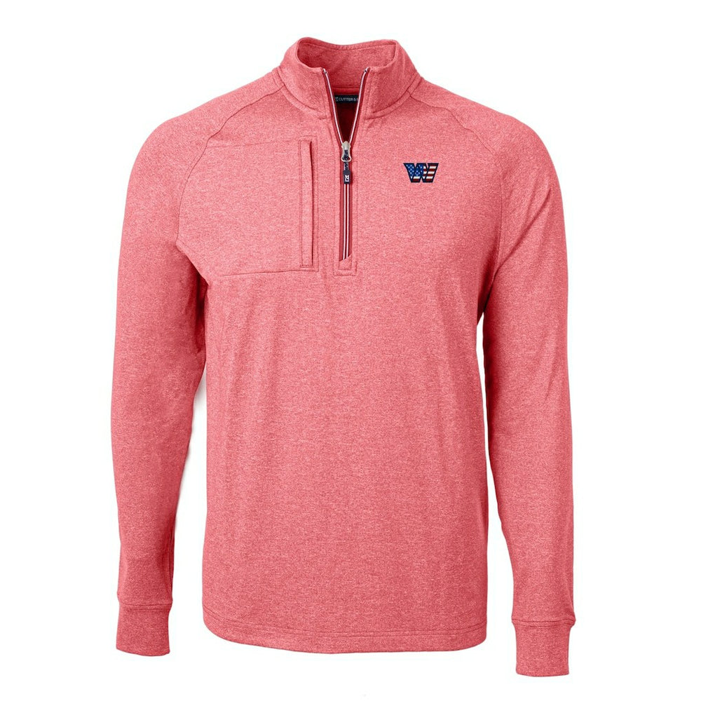 Washington Commanders Cutter & Buck Big & Tall Adapt Eco Raglan Quarter-Zip Jacket - Heather Burgundy - NFL