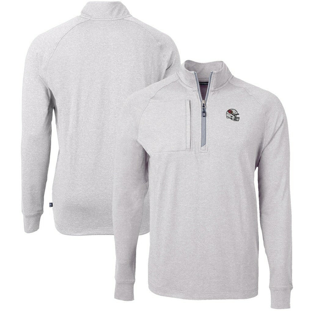 Arizona Cardinals Cutter & Buck Big & Tall Adapt Eco Raglan Quarter-Zip Jacket - Heather Gray - NFL