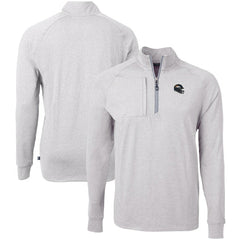 Denver Broncos Cutter & Buck Big & Tall Adapt Eco Raglan Quarter-Zip Jacket - Heather Gray - NFL