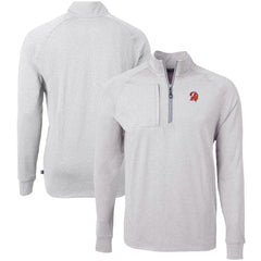 Tampa Bay Buccaneers Cutter & Buck Big & Tall Adapt Eco Raglan Quarter-Zip Jacket - Heather Gray - NFL