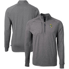 Green Bay Packers Cutter & Buck Big & Tall Adapt Eco Raglan Quarter-Zip Jacket - Heather Black - NFL
