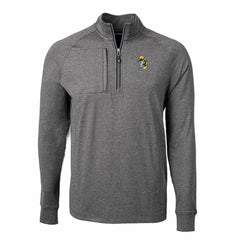 Green Bay Packers Cutter & Buck Big & Tall Adapt Eco Raglan Quarter-Zip Jacket - Heather Black - NFL