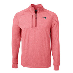 New England Patriots Cutter & Buck Big & Tall Adapt Eco Raglan Quarter-Zip Jacket - Heather Red - NFL