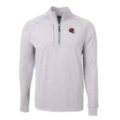 Kansas City Chiefs Cutter & Buck Big & Tall Adapt Eco Raglan Quarter-Zip Jacket - Heather Gray - NFL