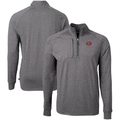 San Francisco 49ers Cutter & Buck Big & Tall Adapt Eco Raglan Quarter-Zip Jacket - Heather Black - NFL