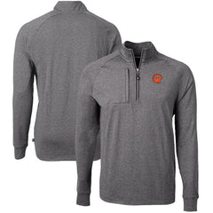 Cincinnati Bengals Cutter & Buck Big & Tall Adapt Eco Raglan Quarter-Zip Jacket - Heather Black - NFL