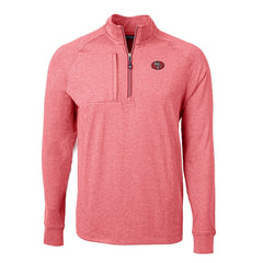 San Francisco 49ers Cutter & Buck Big & Tall Adapt Eco Raglan Quarter-Zip Jacket - Heather Scarlet - NFL