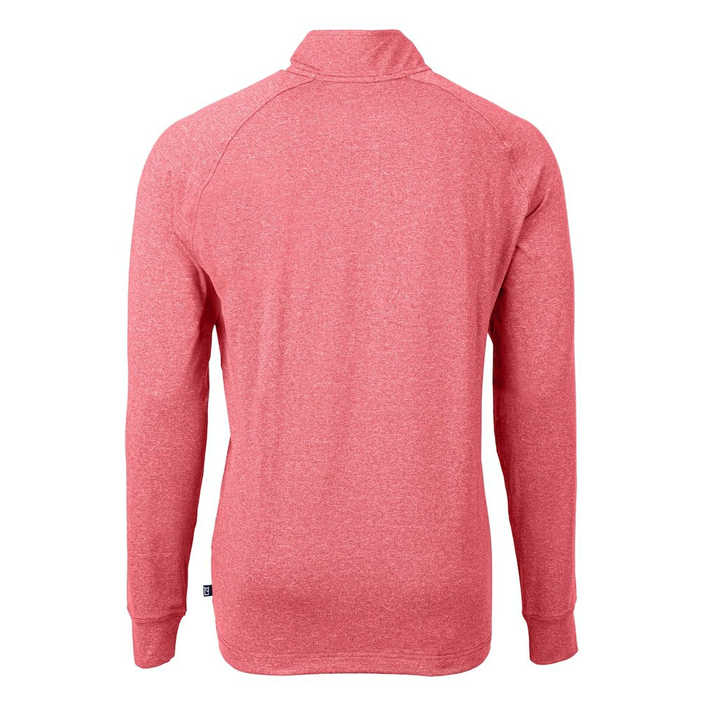 San Francisco 49ers Cutter & Buck Big & Tall Adapt Eco Raglan Quarter-Zip Jacket - Heather Scarlet - NFL