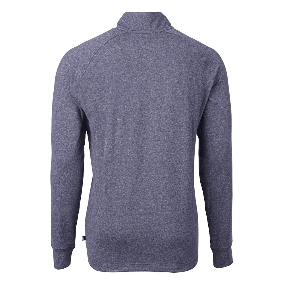 Seattle Seahawks Cutter & Buck Big & Tall Adapt Eco Raglan Quarter-Zip Jacket - Heather Navy - NFL