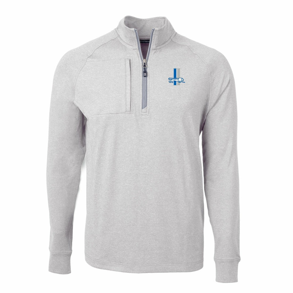 Detroit Lions Cutter & Buck Big & Tall Adapt Eco Raglan Quarter-Zip Jacket - Heather Gray - NFL