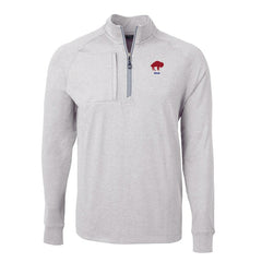 Buffalo Bills Cutter & Buck Big & Tall Adapt Eco Raglan Quarter-Zip Jacket - Heather Gray - NFL
