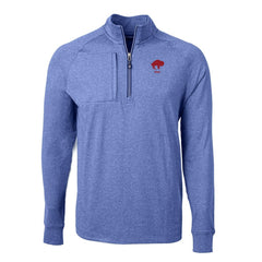 Buffalo Bills Cutter & Buck Big & Tall Adapt Eco Raglan Quarter-Zip Jacket - Heather Royal - NFL