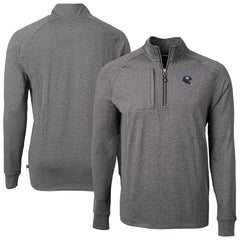 New York Giants Cutter & Buck Big & Tall Adapt Eco Raglan Quarter-Zip Jacket - Heather Black - NFL
