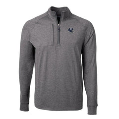 New York Giants Cutter & Buck Big & Tall Adapt Eco Raglan Quarter-Zip Jacket - Heather Black - NFL