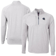 New York Giants Cutter & Buck Big & Tall Adapt Eco Raglan Quarter-Zip Jacket - Heather Gray - NFL