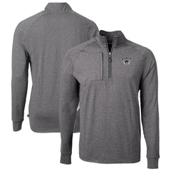 Las Vegas Raiders Cutter & Buck Big & Tall Adapt Eco Raglan Quarter-Zip Jacket - Heather Black - NFL