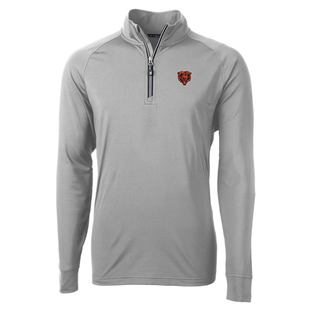Chicago Bears Cutter & Buck Big & Tall Adapt Eco DryTec Raglan Quarter-Zip Jacket - Gray - NFL