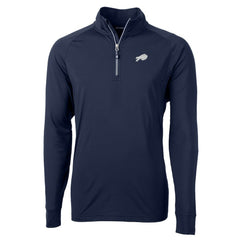 Buffalo Bills Cutter & Buck Big & Tall Adapt Eco DryTec Raglan Quarter-Zip Jacket - Navy - NFL