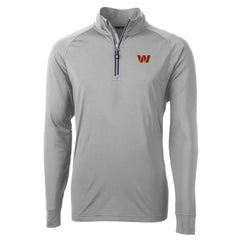 Washington Commanders Cutter & Buck Big & Tall Adapt Eco DryTec Raglan Quarter-Zip Jacket - Gray - NFL