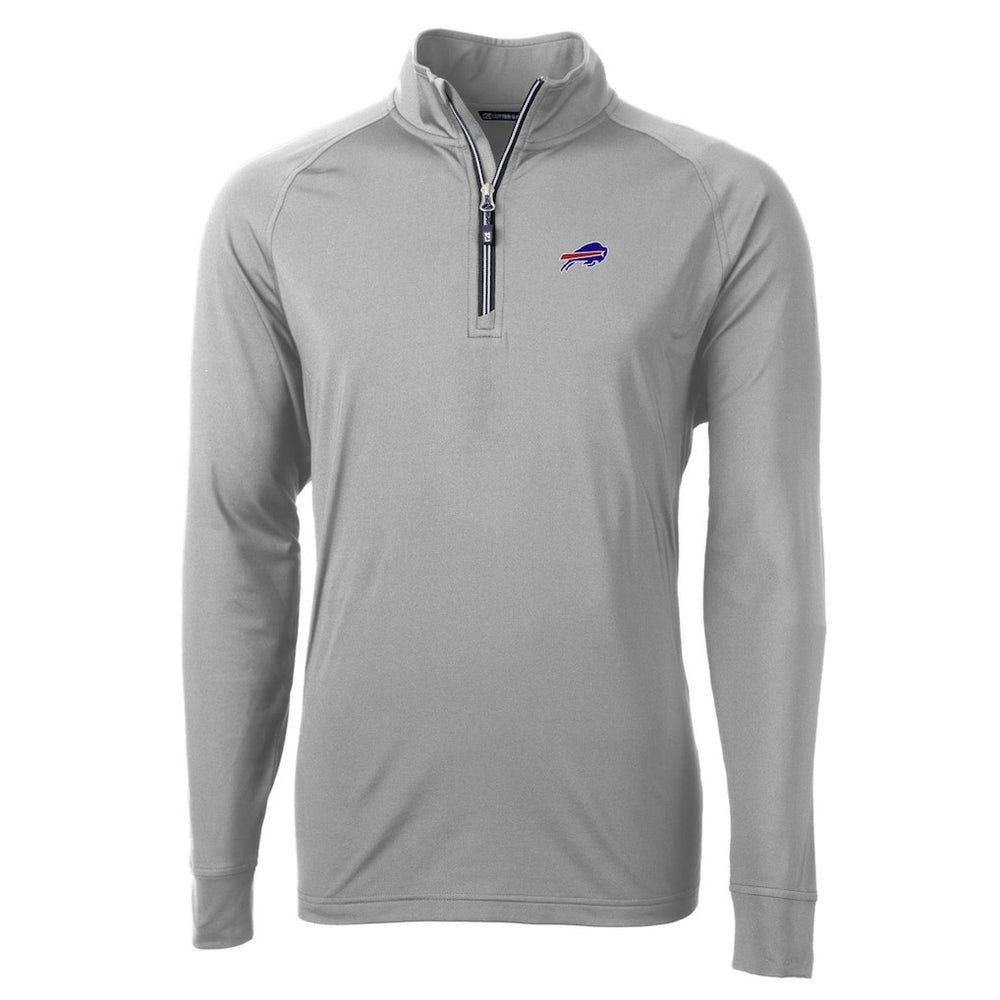 Buffalo Bills Cutter & Buck Big & Tall Adapt Eco DryTec Raglan Quarter-Zip Jacket - Gray - NFL