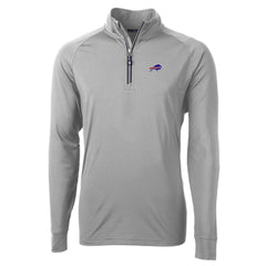 Buffalo Bills Cutter & Buck Big & Tall Adapt Eco DryTec Raglan Quarter-Zip Jacket - Gray - NFL