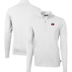 San Francisco 49ers Cutter & Buck Big & Tall Virtue Eco Pique Quarter-Zip Jacket - White - NFL