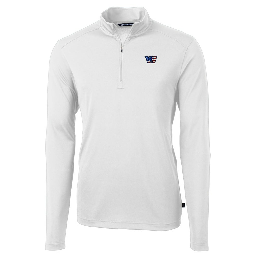 Washington Commanders Cutter & Buck Big & Tall Americana Virtue Eco Pique Quarter-Zip Jacket - White - NFL