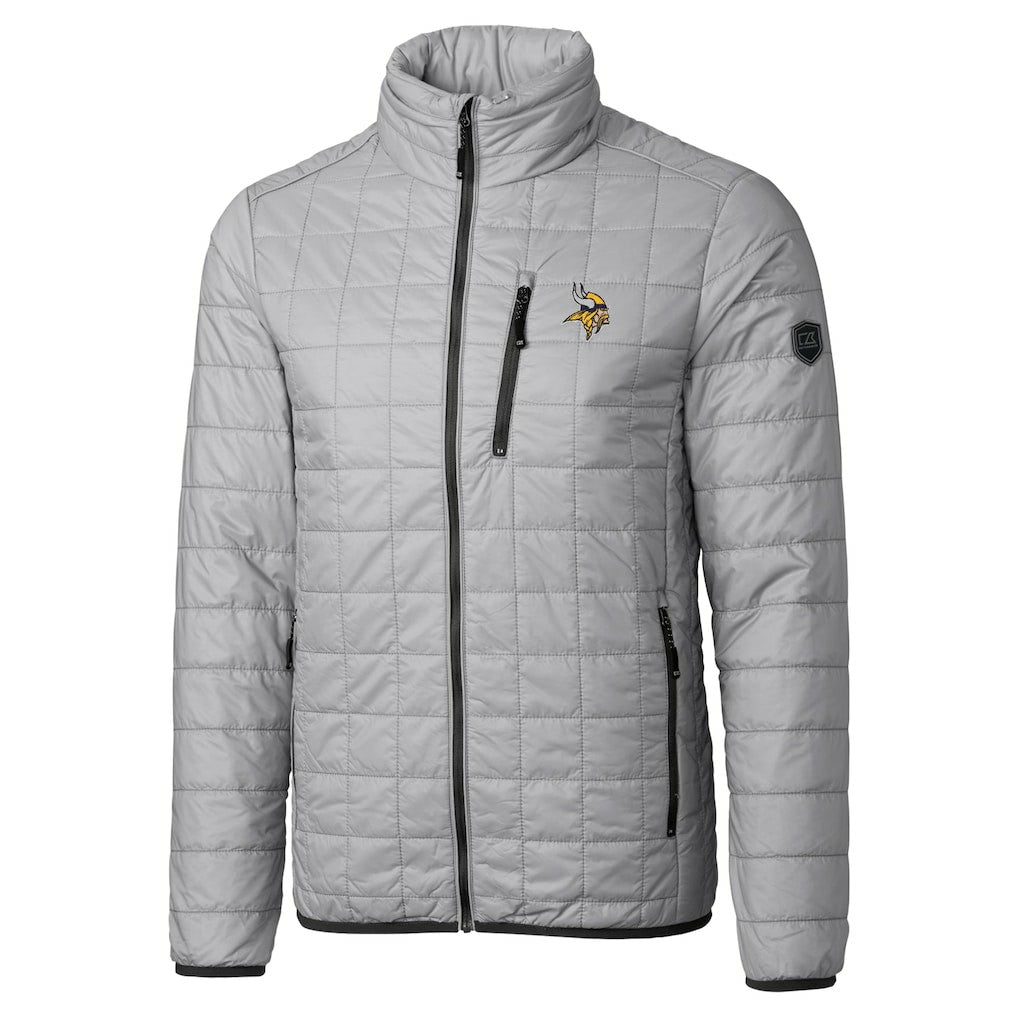 Minnesota Vikings Cutter & Buck Big & Tall Rainier PrimaLoft Eco Insulated Full-Zip Hoodie Puffer Jacket - Gray - NFL