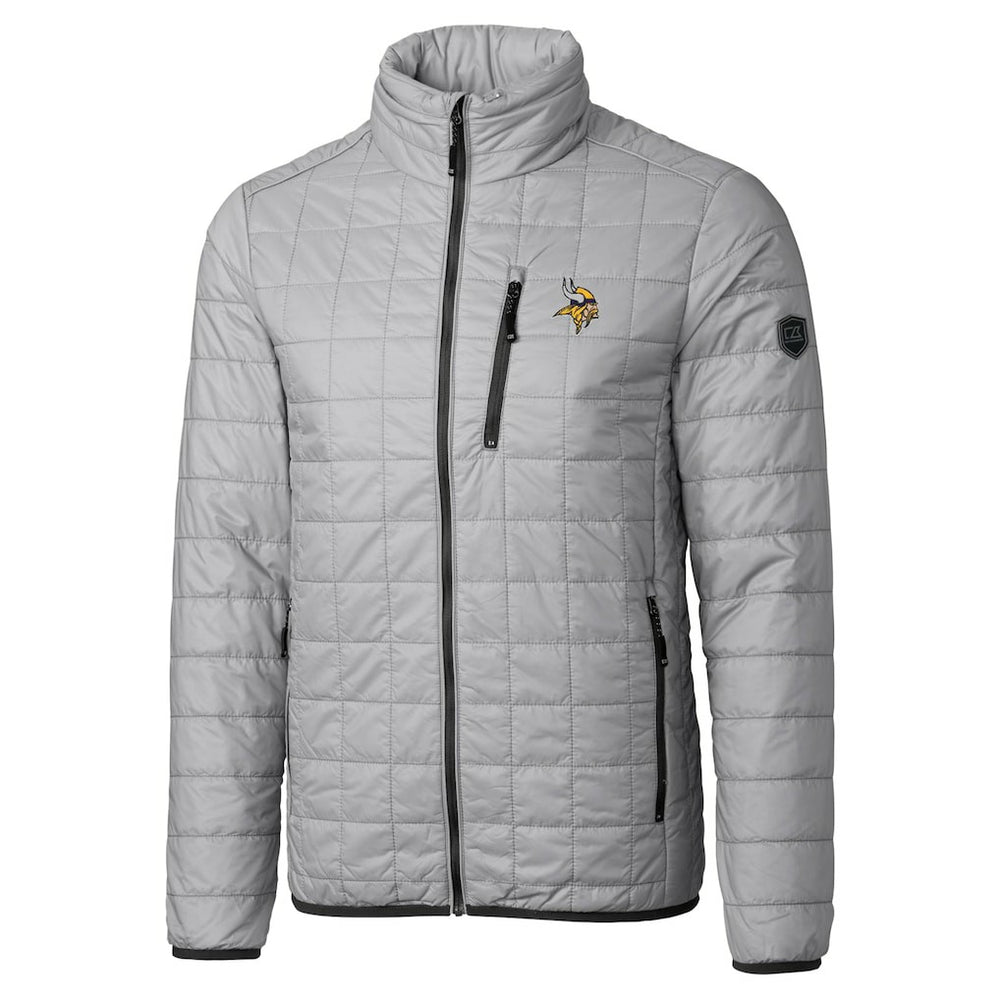 Minnesota Vikings Cutter & Buck Big & Tall Rainier PrimaLoft Eco Insulated Full-Zip Hoodie Puffer Jacket - Gray - NFL