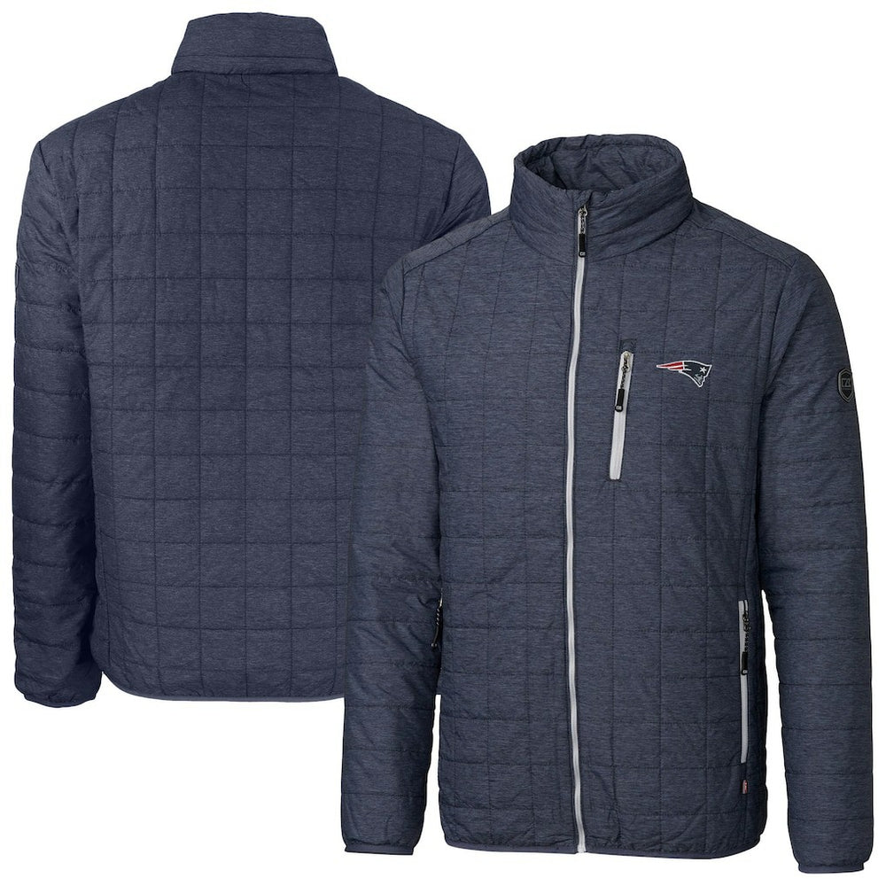 New England Patriots Cutter & Buck Big & Tall Rainier PrimaLoft Eco Insulated Full-Zip Hoodie Puffer Jacket - Navy - NFL