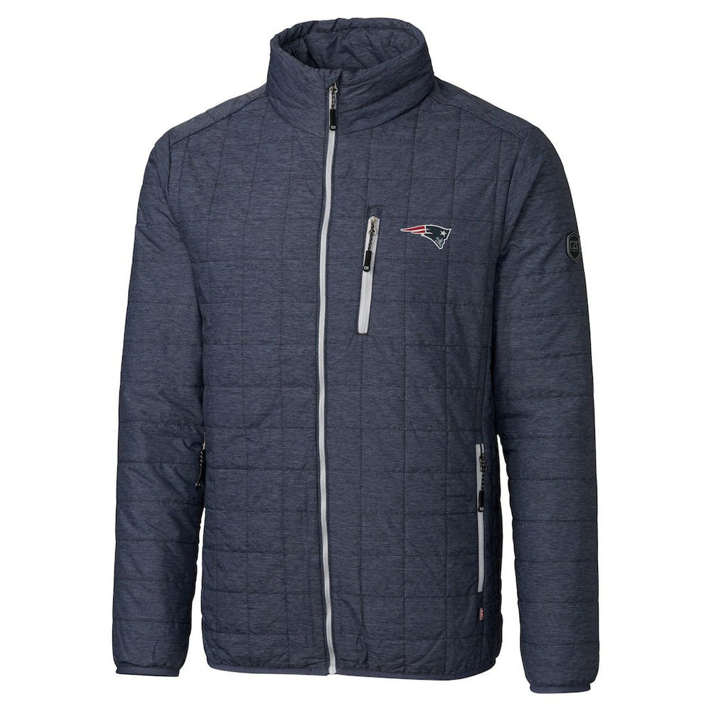 New England Patriots Cutter & Buck Big & Tall Rainier PrimaLoft Eco Insulated Full-Zip Hoodie Puffer Jacket - Navy - NFL