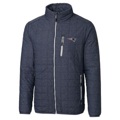 New England Patriots Cutter & Buck Big & Tall Rainier PrimaLoft Eco Insulated Full-Zip Hoodie Puffer Jacket - Navy - NFL