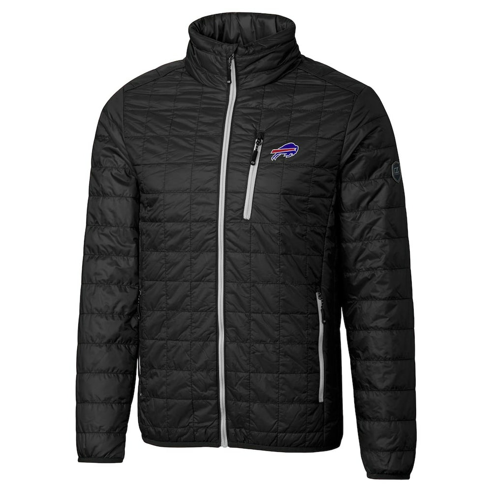 Buffalo Bills Cutter & Buck Big & Tall Rainier PrimaLoft Eco Insulated Full-Zip Hoodie Puffer Jacket - Black - NFL