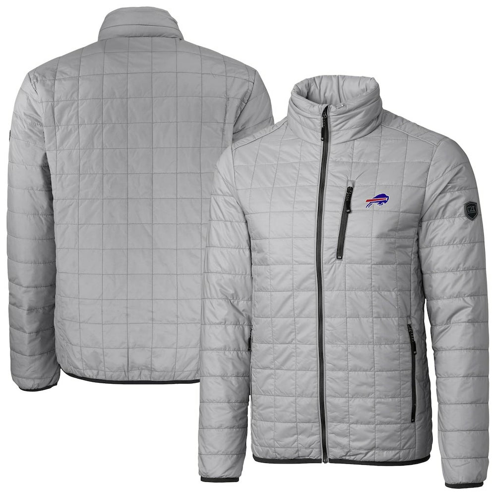 Buffalo Bills Cutter & Buck Big & Tall Rainier PrimaLoft Eco Insulated Full-Zip Hoodie Puffer Jacket - Gray - NFL