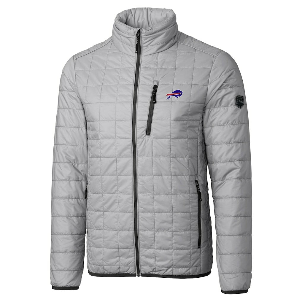 Buffalo Bills Cutter & Buck Big & Tall Rainier PrimaLoft Eco Insulated Full-Zip Hoodie Puffer Jacket - Gray - NFL