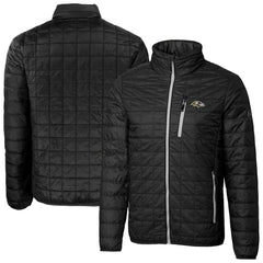 Baltimore Ravens Cutter & Buck Big & Tall Rainier PrimaLoft Eco Insulated Full-Zip Hoodie Puffer Jacket - Black - NFL